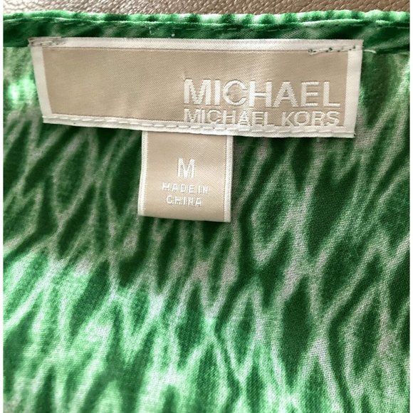 Michael Kors Green & White 3/4 Sleeve Tunic Pullover Top Women's Size Medium - Picture 3 of 6
